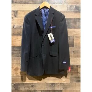 Billy London Black Pinstripe Blazer Suit Jacket 40R-All Season Sp Coat